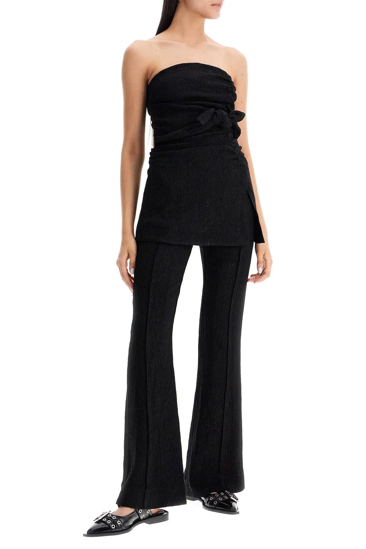 Flared Viscose Trousers For