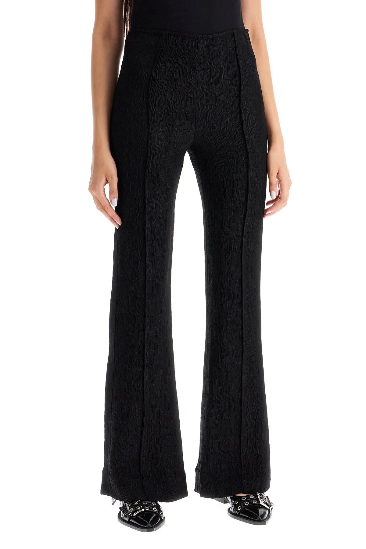 Flared Viscose Trousers For